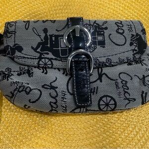 Coach Black and Gray Patterned Clutch